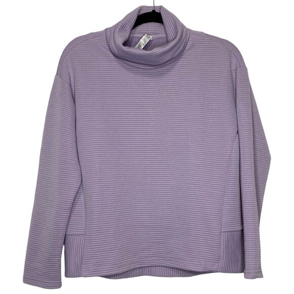 RBX Cowl Neck Long Sleeve Ribbed Sweatshirt - Size Small - Picture 1 of 6